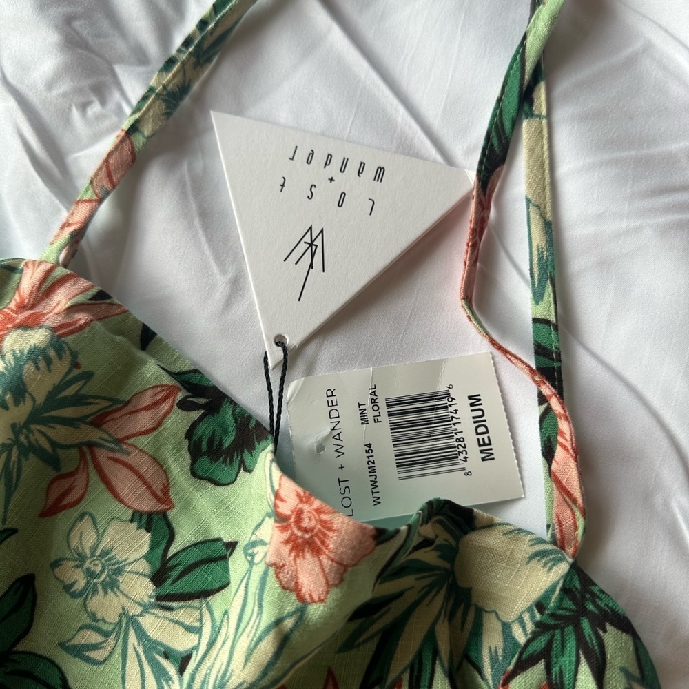 Lost + Wander Floral Camisole - Green and Pink - Picture 2 of 9